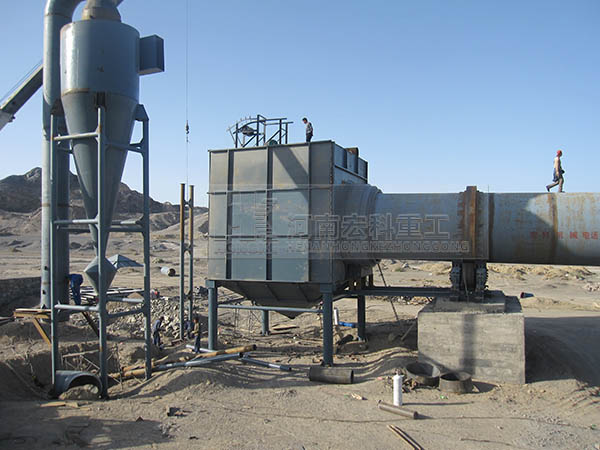新疆库尔勒3*60米环保石灰回转窑生产线安装现场
